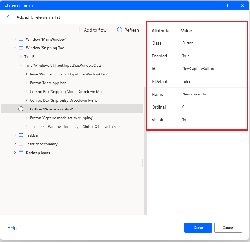 Check UI element attributes